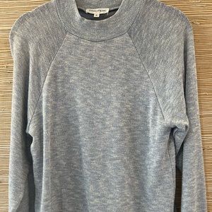 Privacy Please Revolve Harlee Sweater Mock Neck Top Metallic Blue Small S